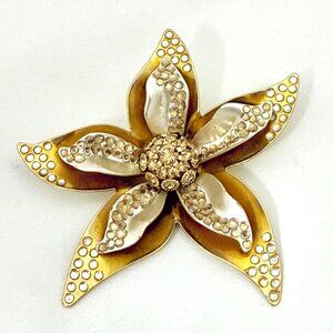 Vintage Avon Two Tone Large Flower Brooch
